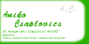 aniko csaplovics business card